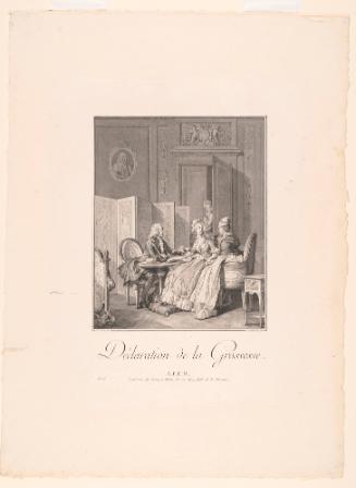 Diagnosis of Pregnancy (Déclaration de la grossesse) plate 13 from Le Monument du costume