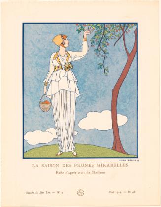 The Season for Mirabelle Plums (Afternoon dress by Redfern), from "The Gazette Du Bon Ton"