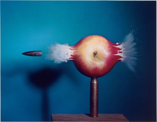 .30 Bullet Piercing An Apple, from Harold Edgerton: Ten Dye Transfer Photographs