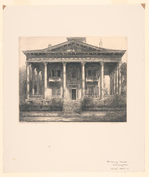 The Bellamy House, Wilmington, plate 38 from album 8 of Orr Etchings of North Carolina