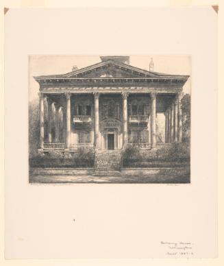 The Bellamy House, Wilmington, plate 38 from album 8 of Orr Etchings of North Carolina