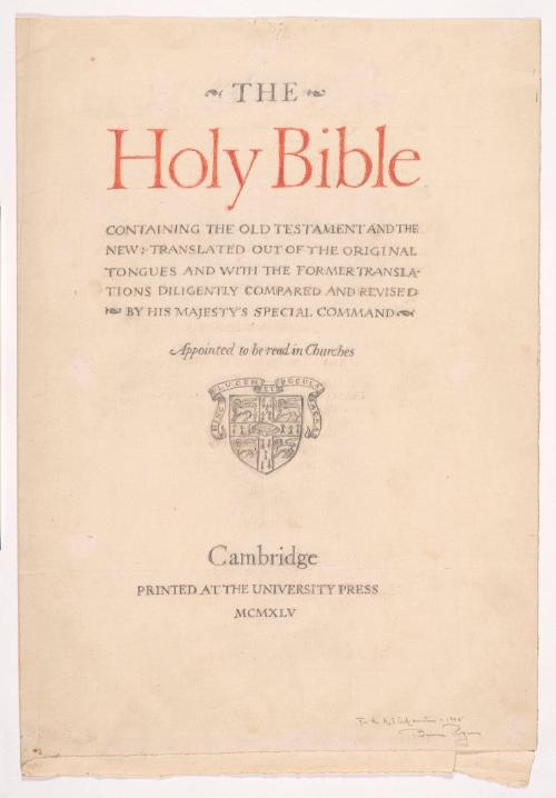 Cambridge Bible - Title Page Design