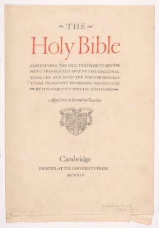 Cambridge Bible - Title Page Design
