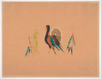 Turkey and Cornstalk with Indian Designs