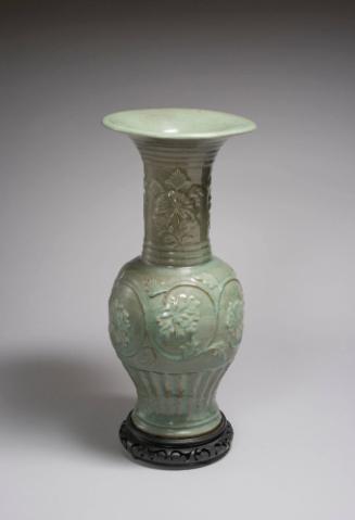 Molded celadon vase