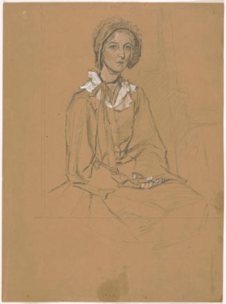 Woman Seated, Facing Right, Hands in Lap