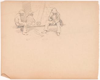Study of 3 Seated Men; Reverse:  Morning Siesta by a Boiler