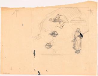 Studies of Rider's Head and Woman with Musket