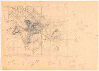 Study of Man on Horseback and Man and Woman with Muskets