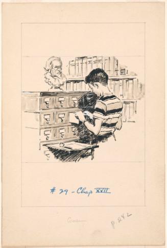 Boy Using Card Catalogue