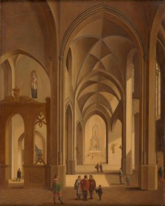 Church Interior [with Four Men and a Boy in the Foreground]