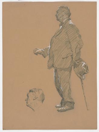 Old Man with Hat and Cane