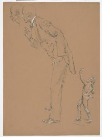 Stooping Man in Coat Tail