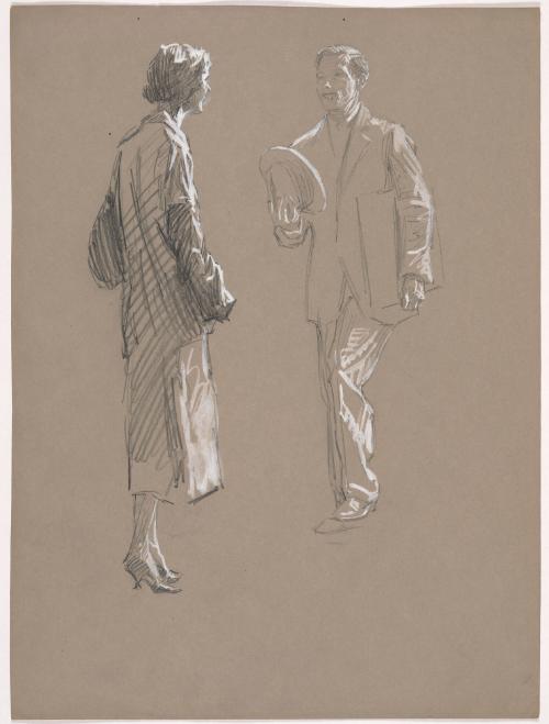 Man with Hat Approaching Woman