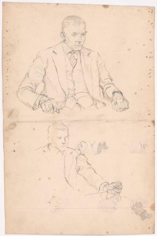 Two Studies of Seated Man