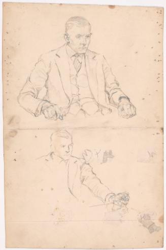 Two Studies of Seated Man