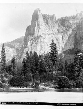 Sentinel Rock, 3,069 Ft. (Looking Up the Valley)