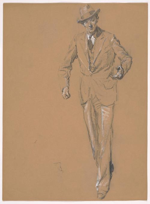 Man Walking and Gesturing