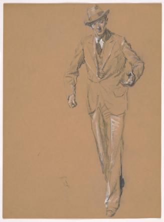 Man Walking and Gesturing