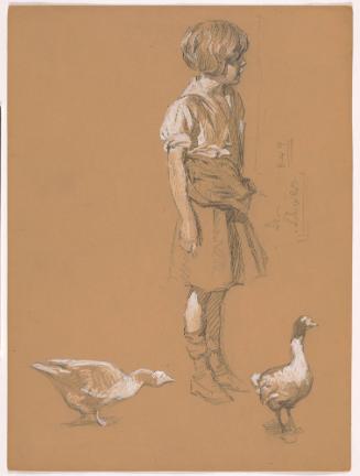 Girl with Chickens