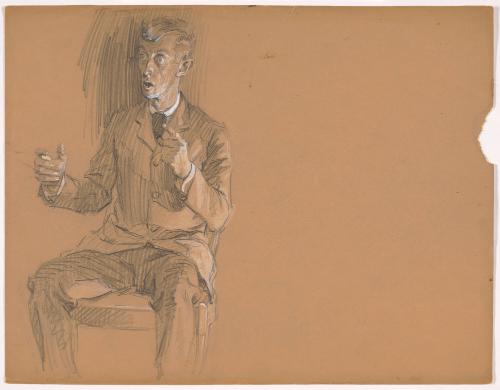 Seated Man with Mouth Open