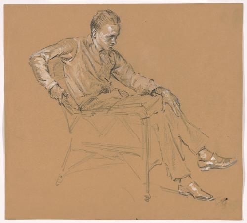 Man with Hand on Knee