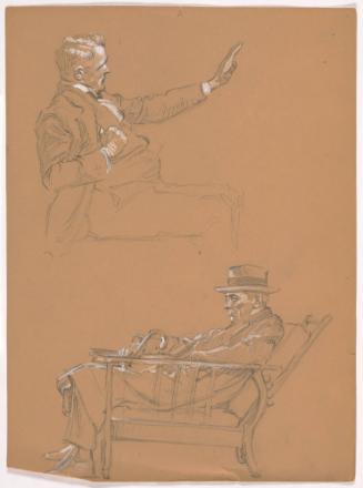 Seated Man with Hat and Can