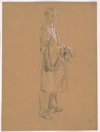 Man Carrying Coat and Hat