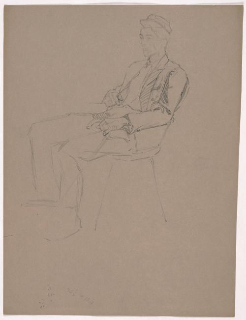 Seated Man with Cane