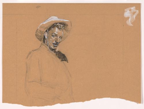 Man in 10-gallon Hat and Scarf