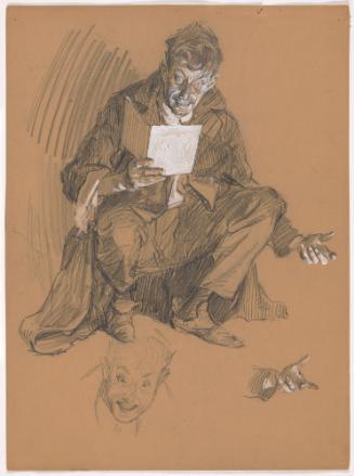 Seated Man Reading Book