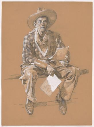 Seated Man Holding Papers