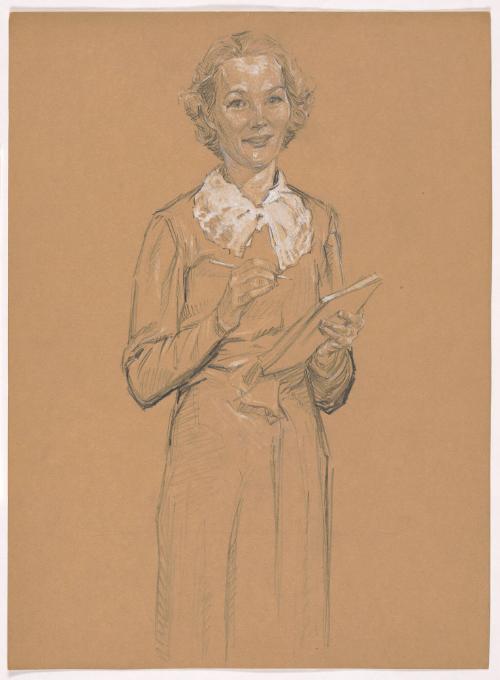 Woman Holding Pencil and Notepad