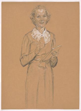 Woman Holding Pencil and Notepad