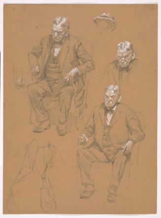 Studies of Old Man in Arm Chair