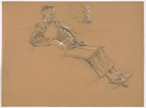 Seated Man with Eyes Closed