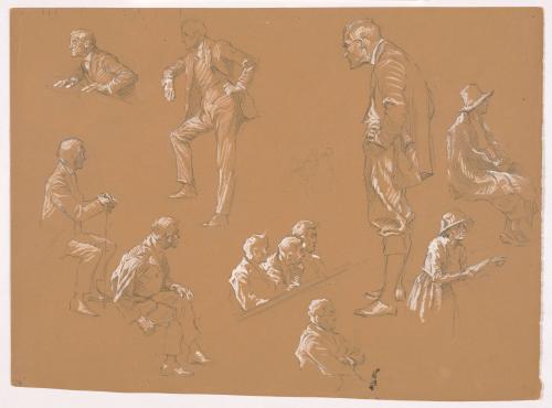 Studies of Men and Women Standing, Sitting