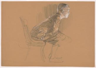 Seated Boy with Hands Clasped, Facing Right
