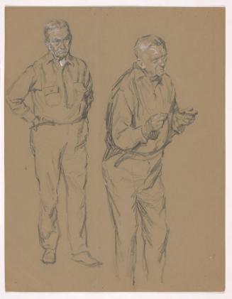 Studies of Old Man with Hands in Pockets; Gesturing with Hands
