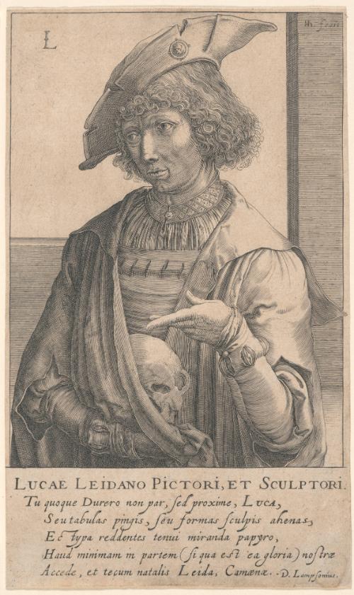 Portrait of Lucas Van Leyden with Skull