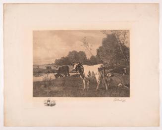 Untitled (Cows by a Stream)