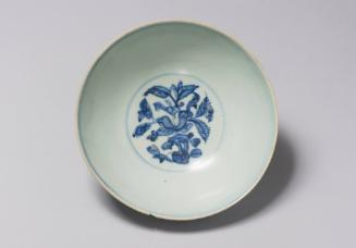 Bowl with Peony Scroll Exterior, Lily Design Interior