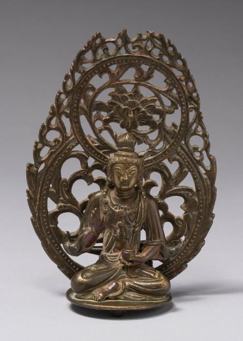 Seated Bodhisattva with Peony Scrolled Mandorla