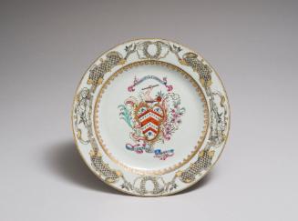 Plate with Coat of Arms and Grisaille Decoration