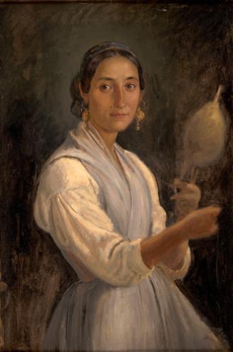 Italian Woman Holding a Distaff