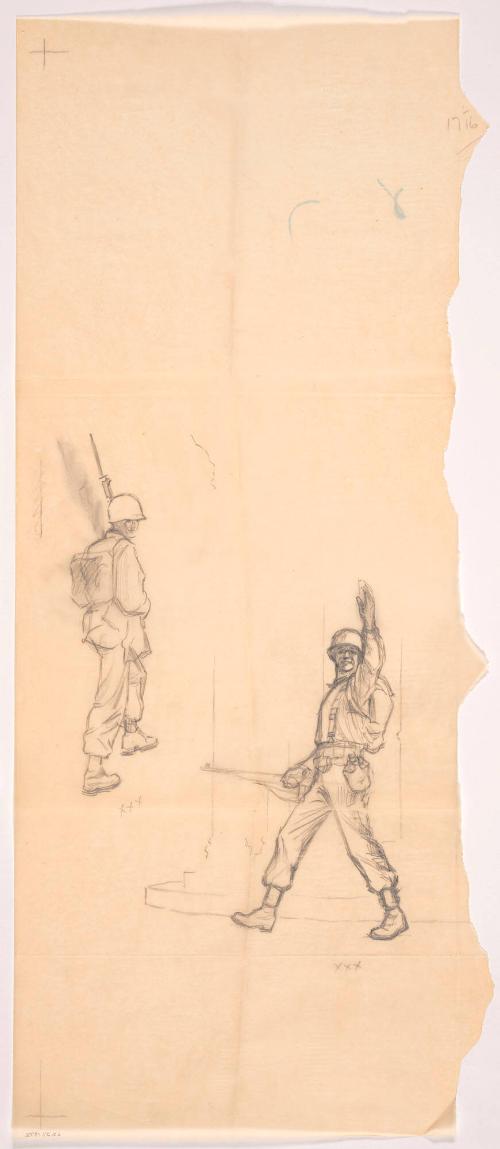 Two Figures, Presumably Studies for Award Design