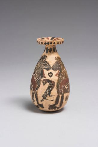 Alabastron, Oil Vase, with Lions, Bird