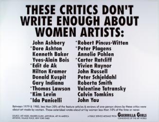 These critics don't write enough about women artists, from Portfolio Compleat