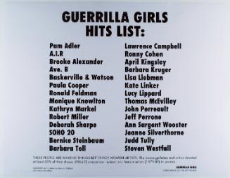 Guerrilla Girls' Hits List, from Portfolio Compleat