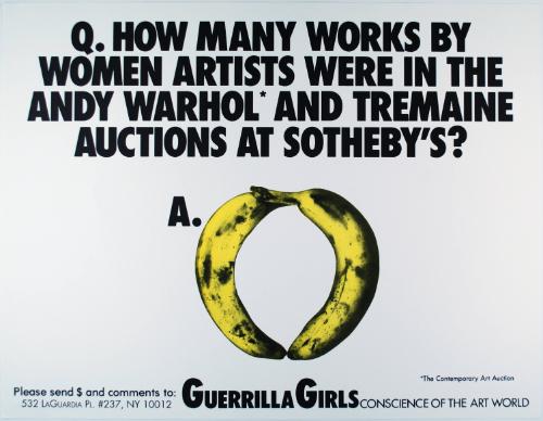 How many works by women artists were in the Andy Warhol and Termaine auctions at Sotheby's?, from Portfolio Compleat